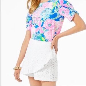 Lilly Pulitzer Ellia Eyelet Skort size 16 Resort White Ditsy Vine